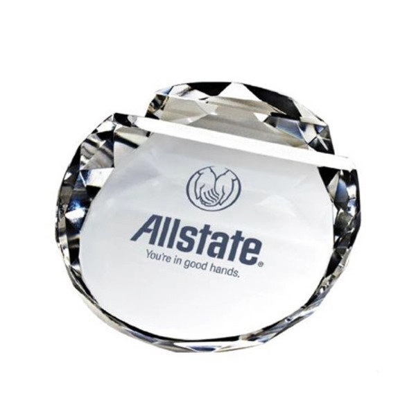 ROUND DIAMOND CARD HOLDER & PAPERWEIGHT 4