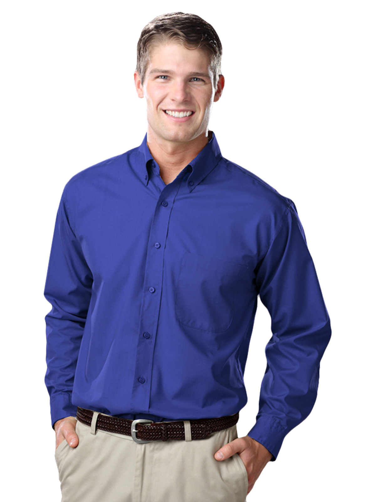 Blue Generation - Men's 1-Pocket Value Poplin Shirt 13