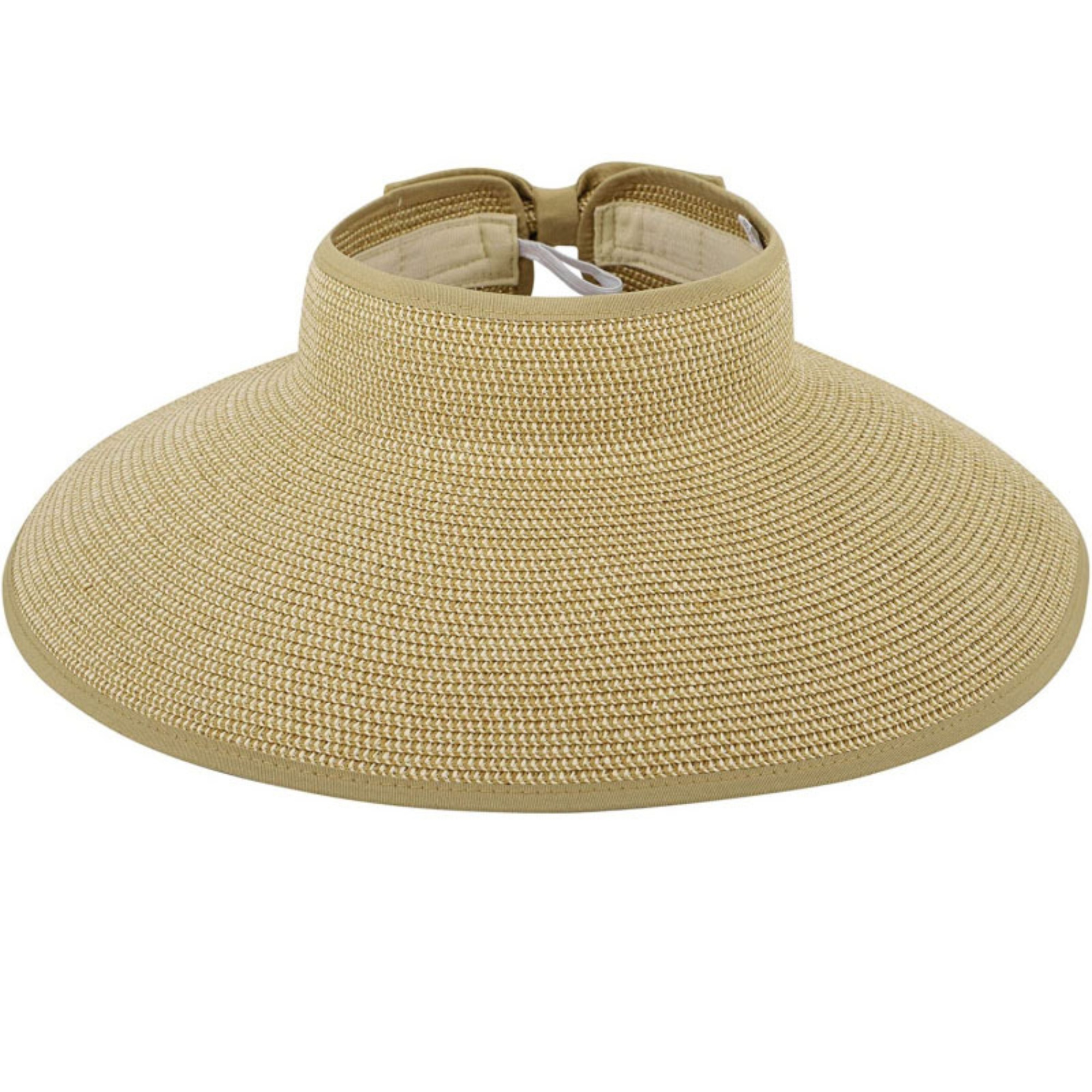 Woven Straw Rollable Visor Wide Brim UV - Blocking Hat 12