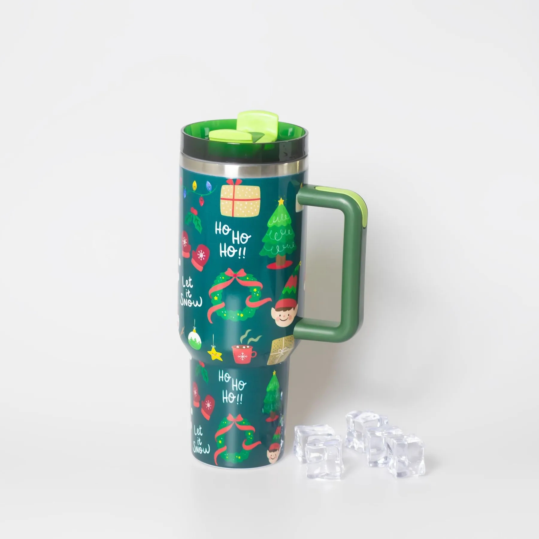 Christmas Theme 40 Oz. Vacuum Tumbler with Lid and Straw 3