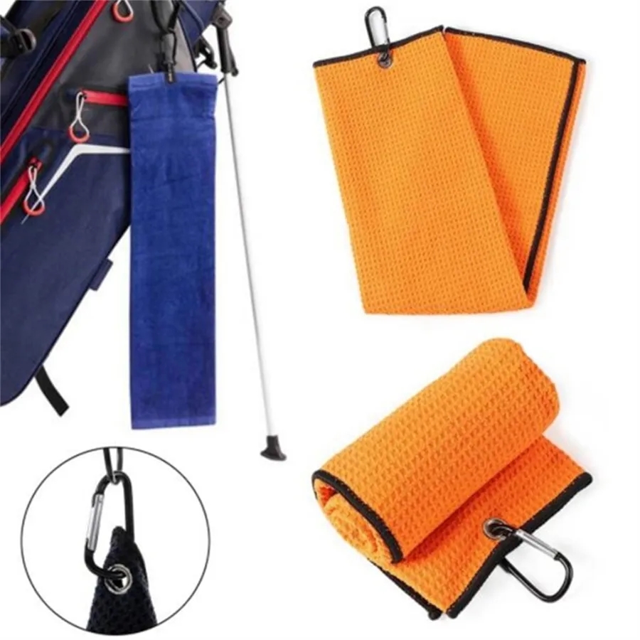 Premium Microfiber Fabric Golf Towel With Carabiner Clip 2