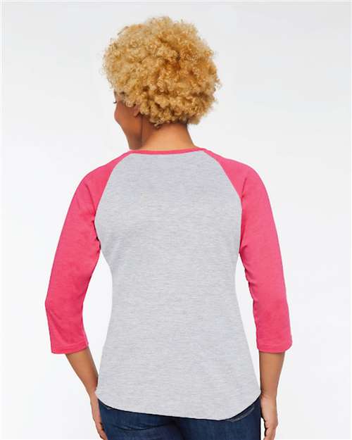 Women's Baseball Fine Jersey Three-Quarter Sleeve Tee - 3530 9