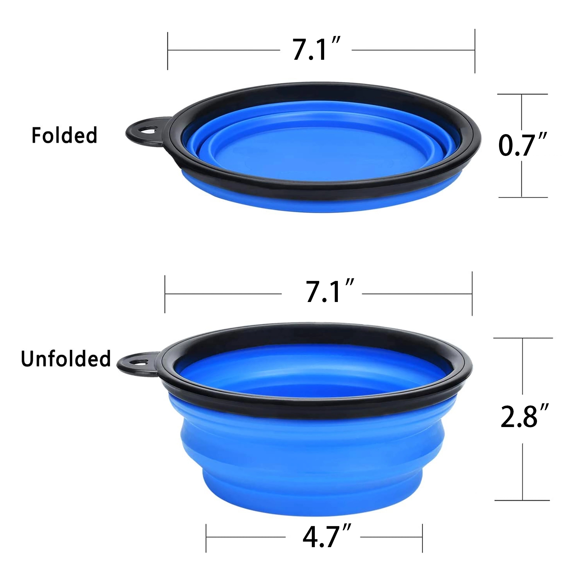 34oz Collapsible Pet Bowl with Carabiner Clip 3