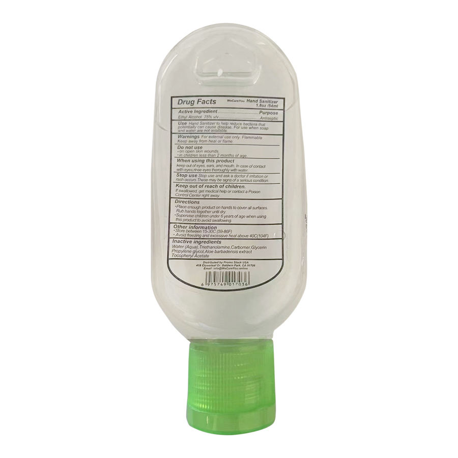54ml (1.8oz) Antibacterial Hand Sanitizer Gel with Color-Matched Carabiner & Custom Label 3