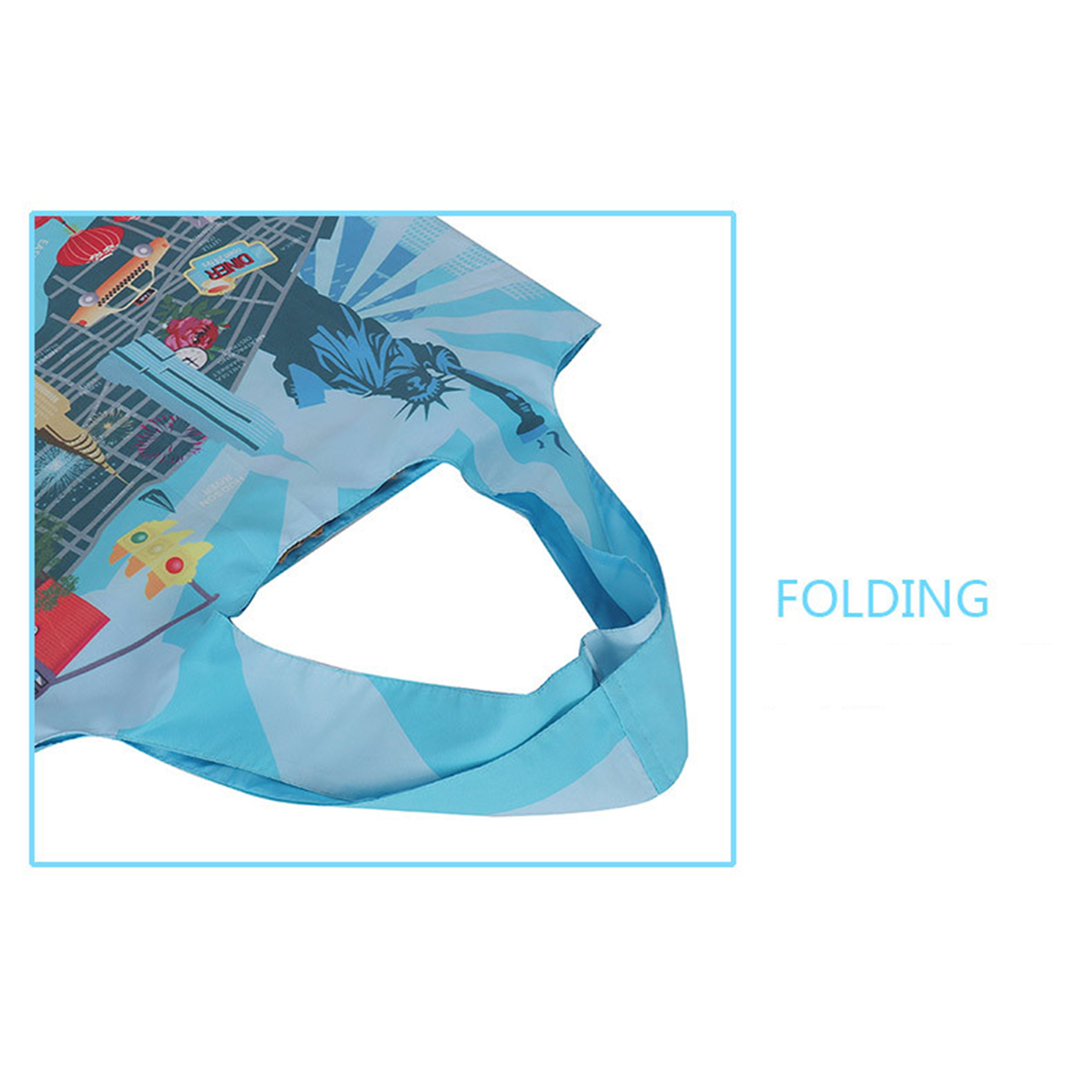 Custom Reusable portable polyester Beach Folding Tote Bag 16