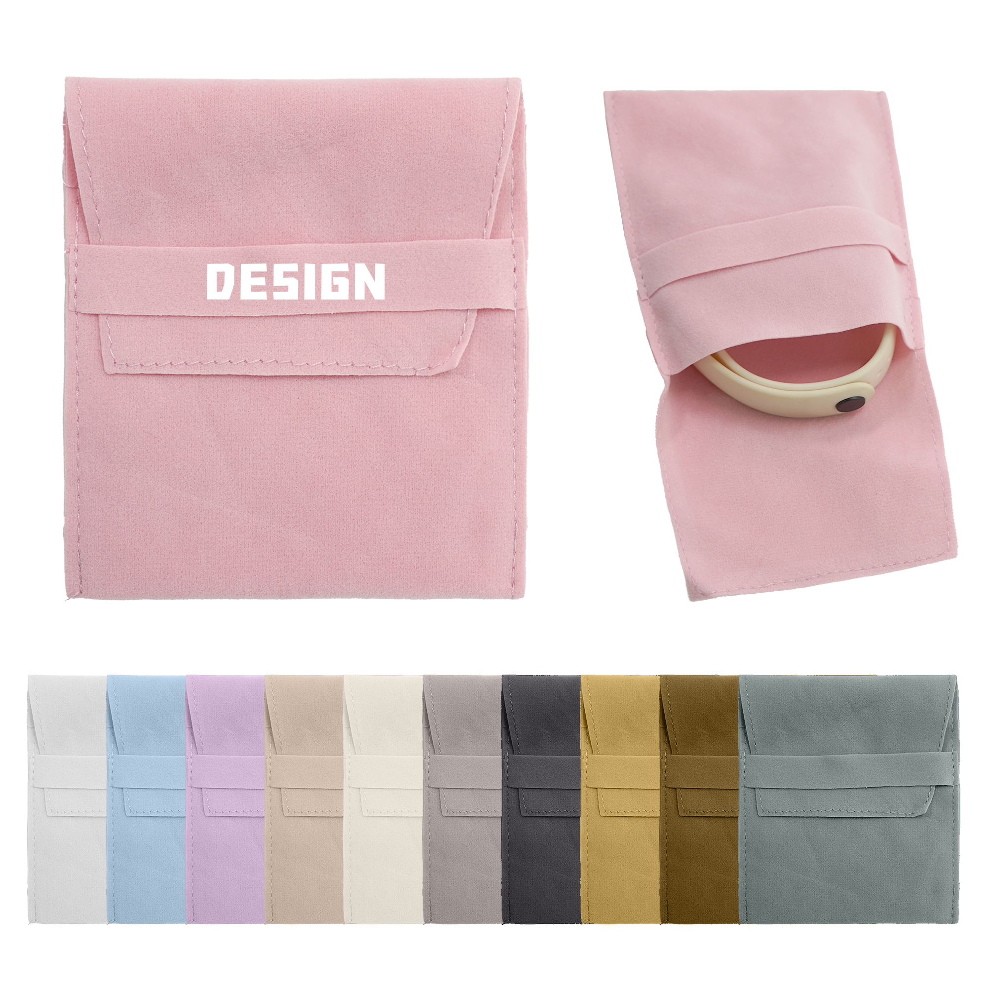 Pocket Cosmetic Bag Velvet Jewelry Flap Pouches Folding Envelope Bag 2