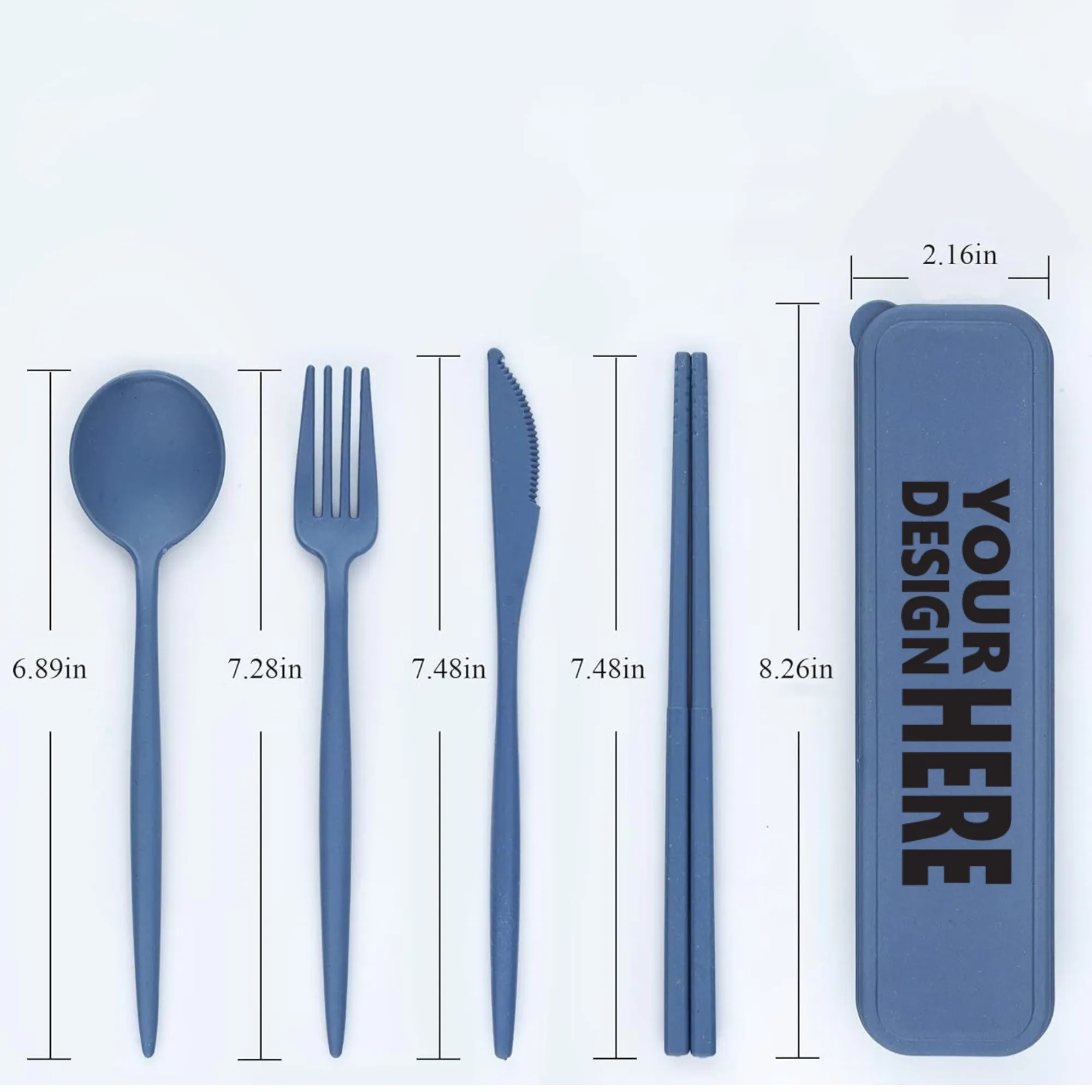 Wheat 4-Piece Cutlery: Knife Fork Spoon Chopsticks 3