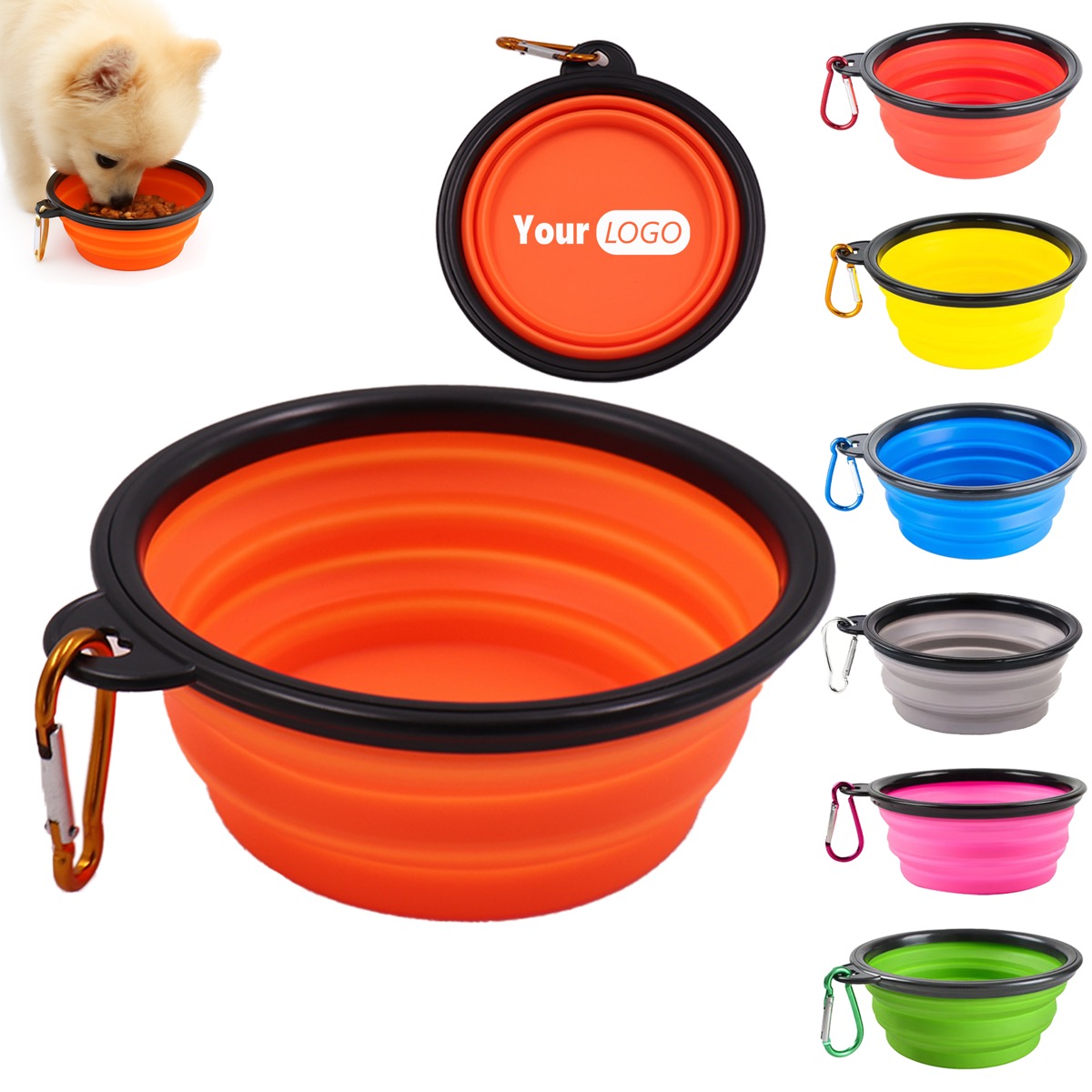 Collapsible Pet Bowl with Carabiner 8