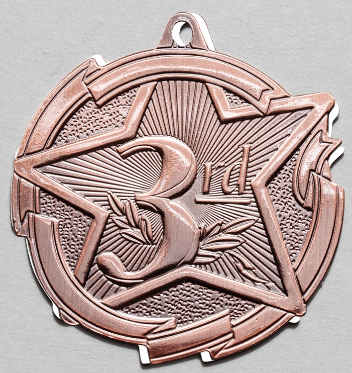 3rd Place Star Medal 2-3/8" 2