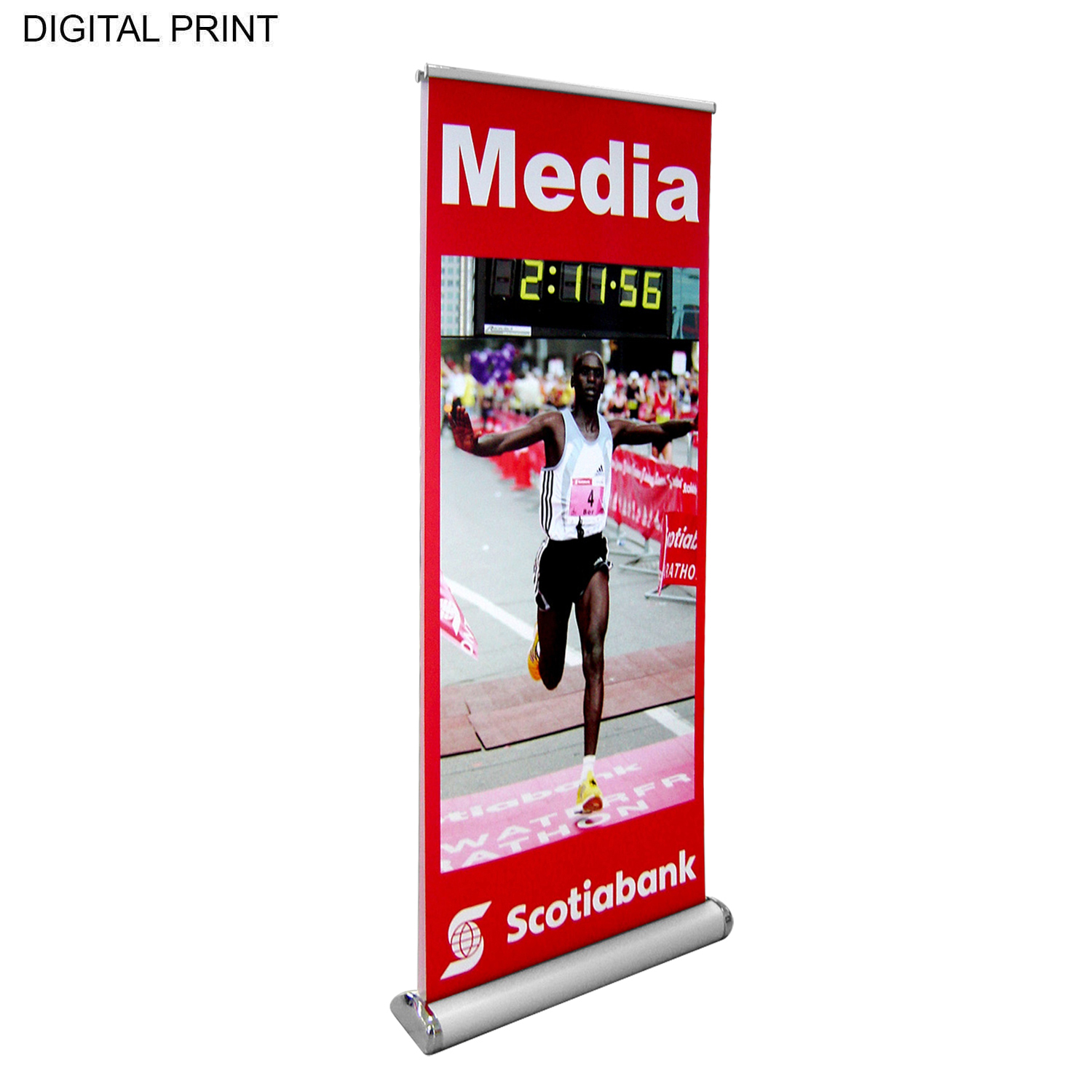 72Hr Fast Ship - Deluxe Wide Base Retractable Pull Up Banner Double sided, 33.5x79, NO SETUP CHARGE 8