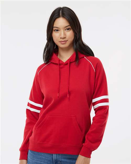 Women's Varsity Fleece Piped Hooded Sweatshirt - 8645 2