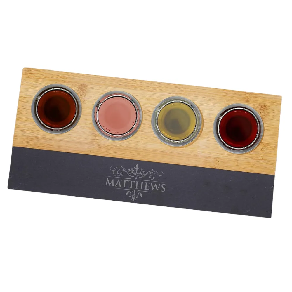 Wine Tasting Flight Set with Chalkboard 7