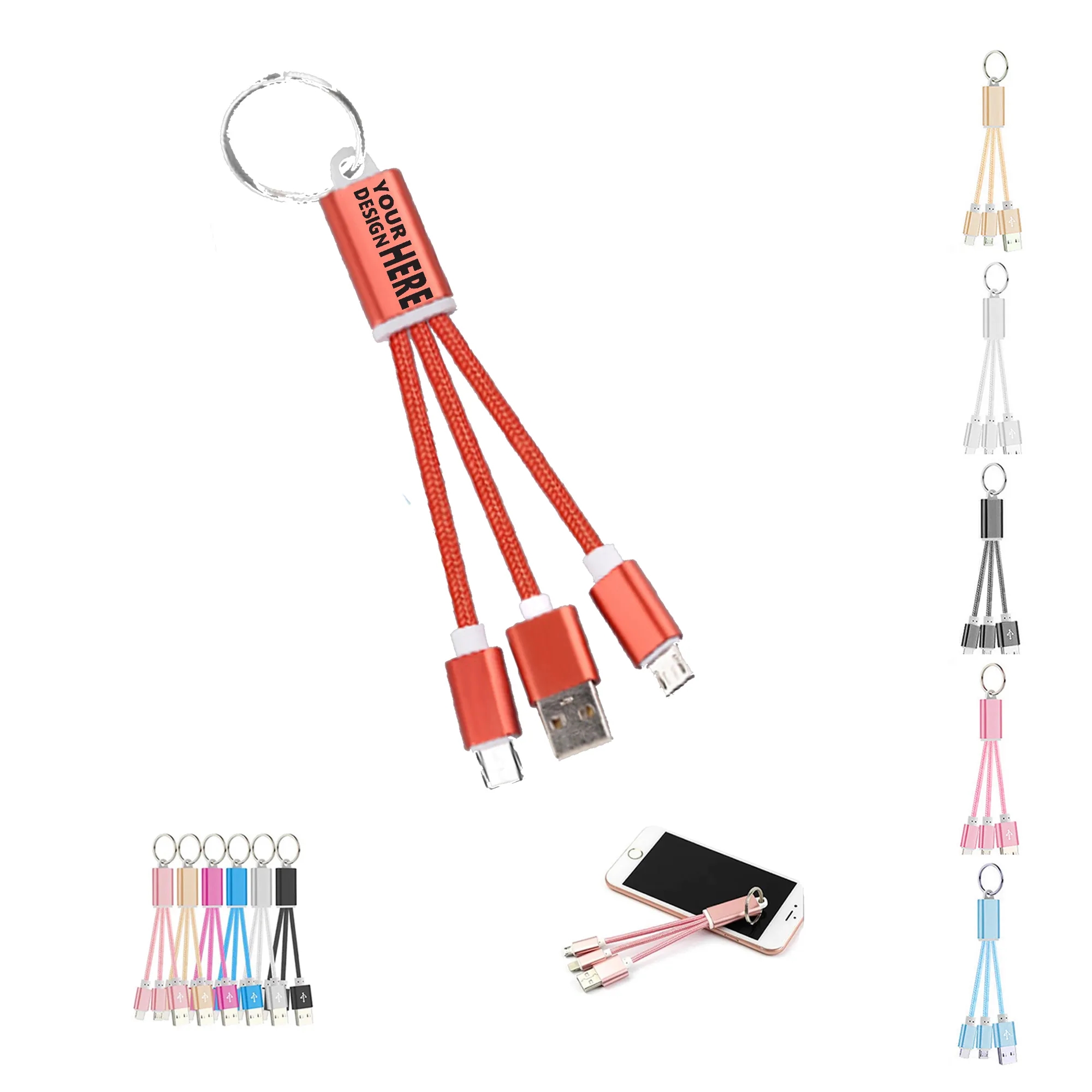 2-In-1 Charging Cable With Key Chain