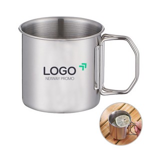 Versatile 350ml Foldable Handle Stainless Steel Cup 4