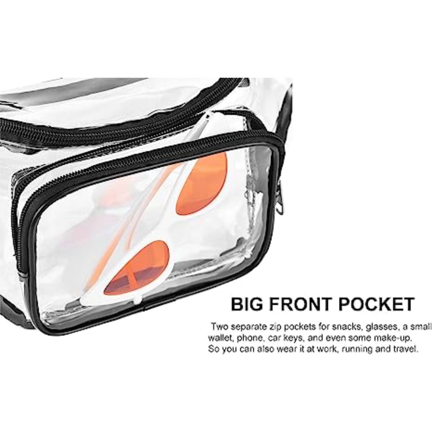 Clear PVC Waist Bag Stadium Approved Fanny Pack 8
