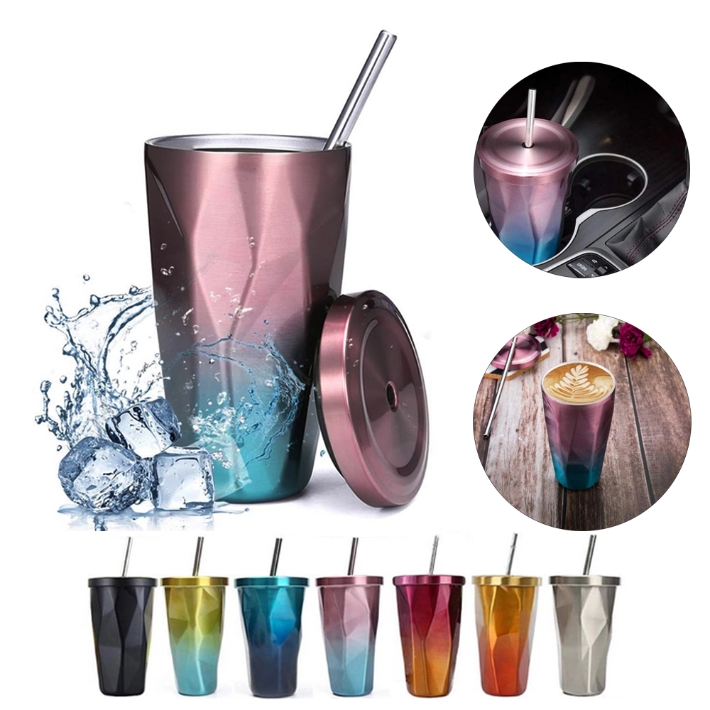 16oz Travel Mug Tumbler with Lid and Straw 1
