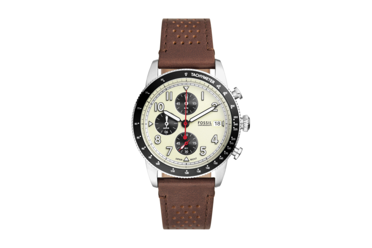 Fossil Men's Sport Tourer Chronograph Brown Leather Watch