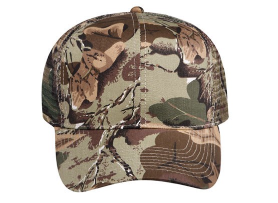 OTTO CAP® Camouflage 6 Panel Mid Profile Mesh Back Trucker Hat 2