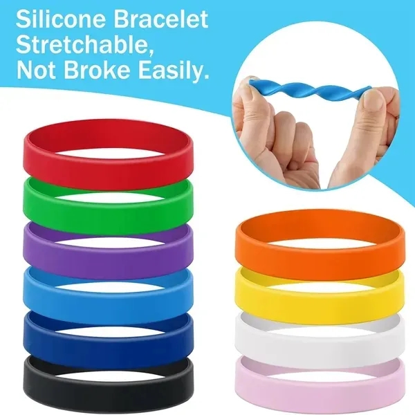 Colorful Silicone Wristbands with Blank Rubber Bracelets 4