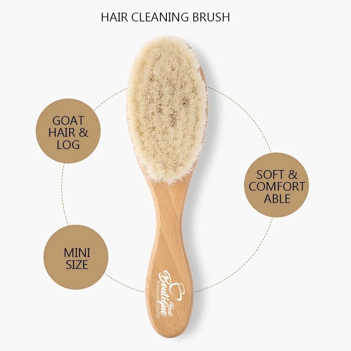 Multifunction Natural Soft Goat Hair Wooden Handle Babybrush 4