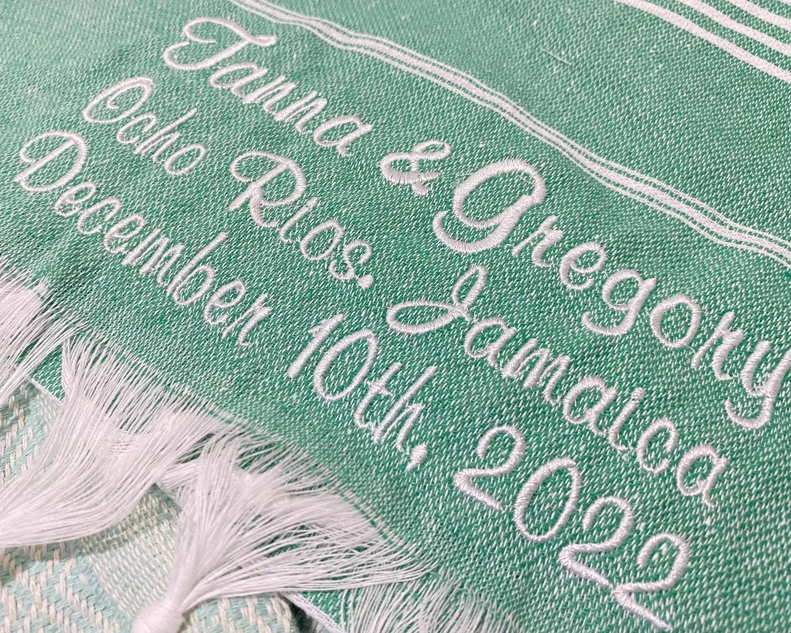 71" Striped Beach Towel With Fringe 9