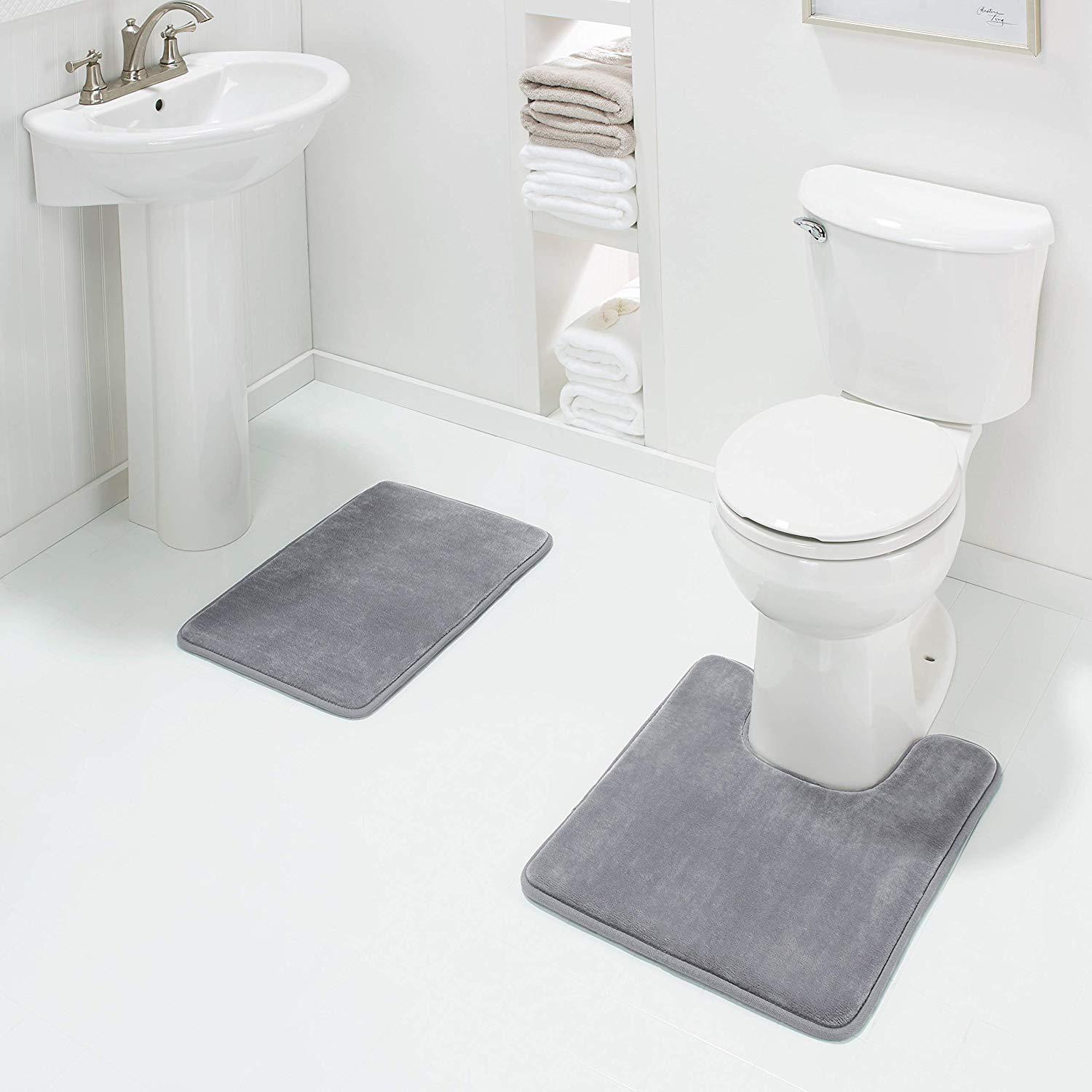 2 Pieces Soft Bathroom Rugs 2