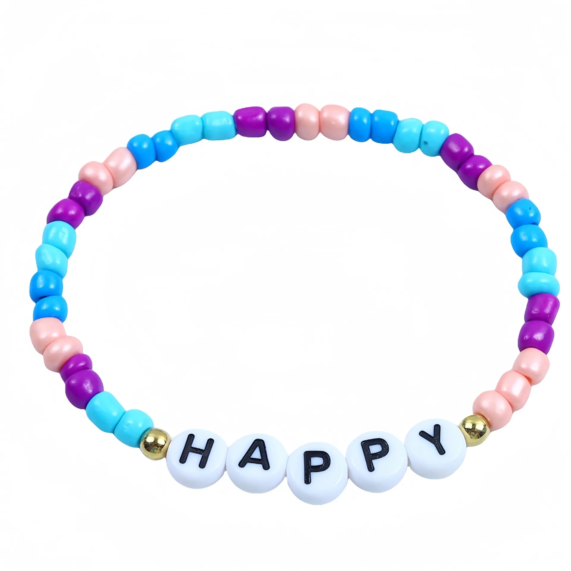 Friendship Bracelet with Plastic Beads and Letter Design 27