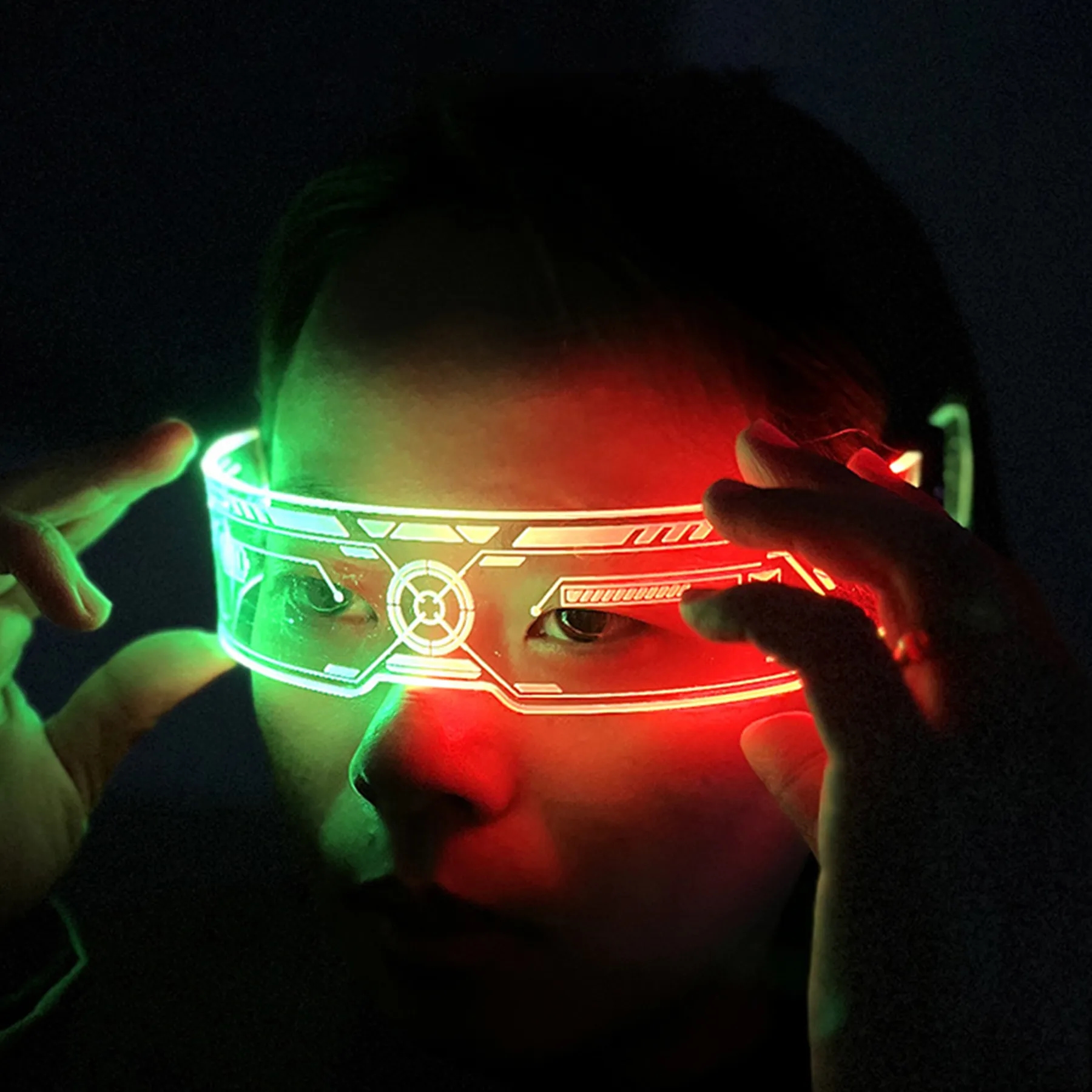 Cyberpunk style led luminous sunglasses 6
