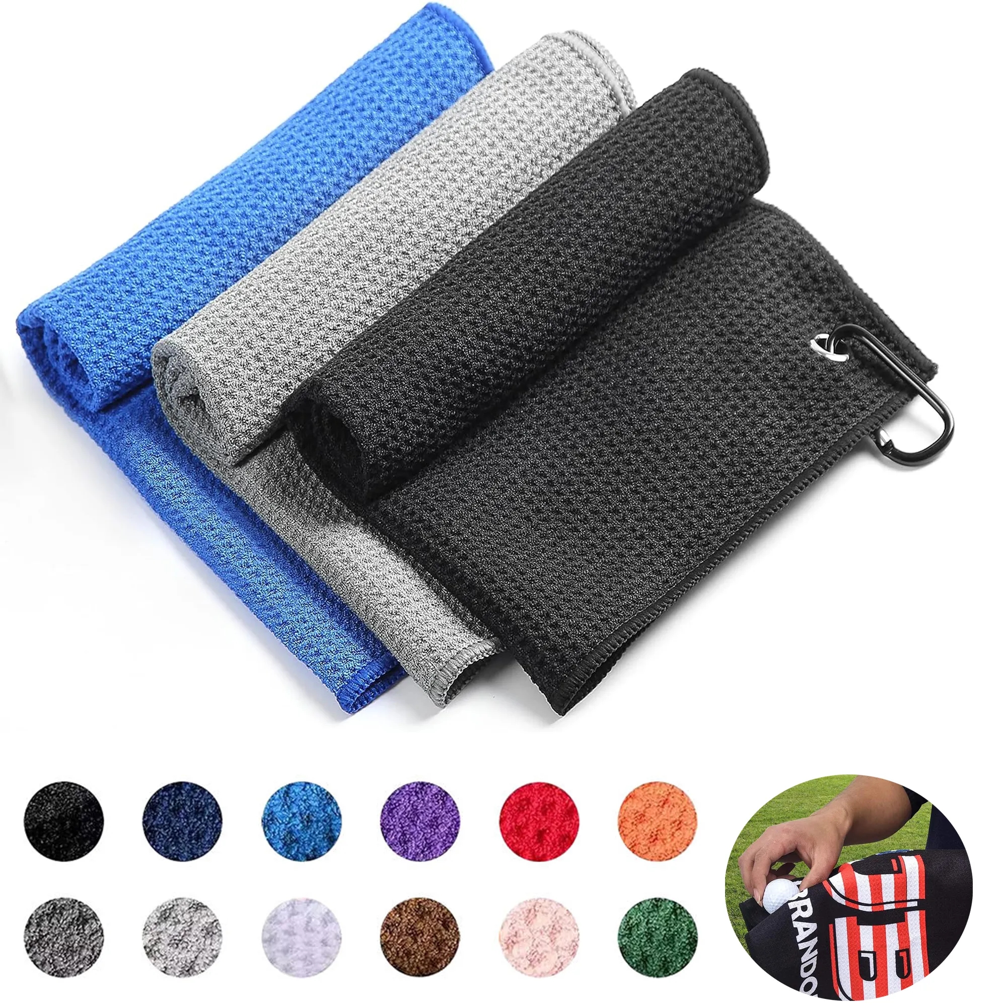 Golf Towel With Grommet And Hook 3
