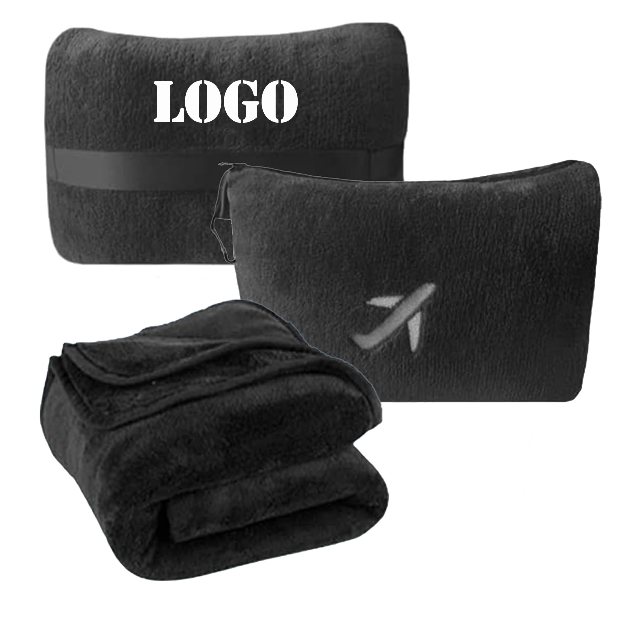 MOQ 50pcs Travel Outdoor Airplane Blanket Pillow 2