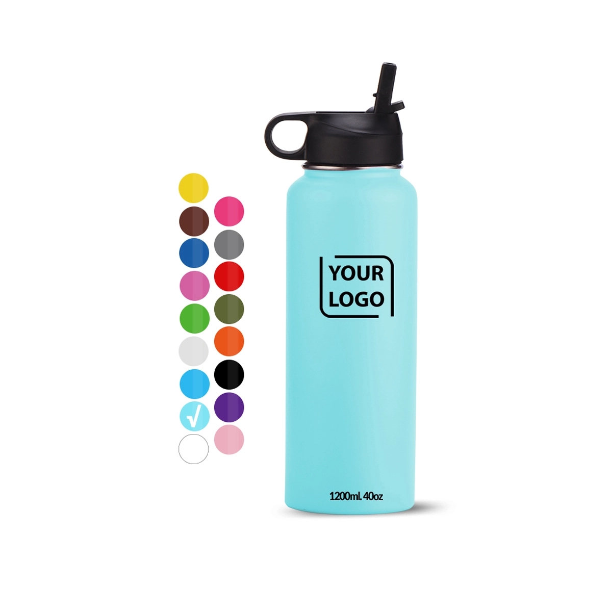 40 oz Double Vacuum Insulated Sports Bottle, custom water bottle with logo imprint 2