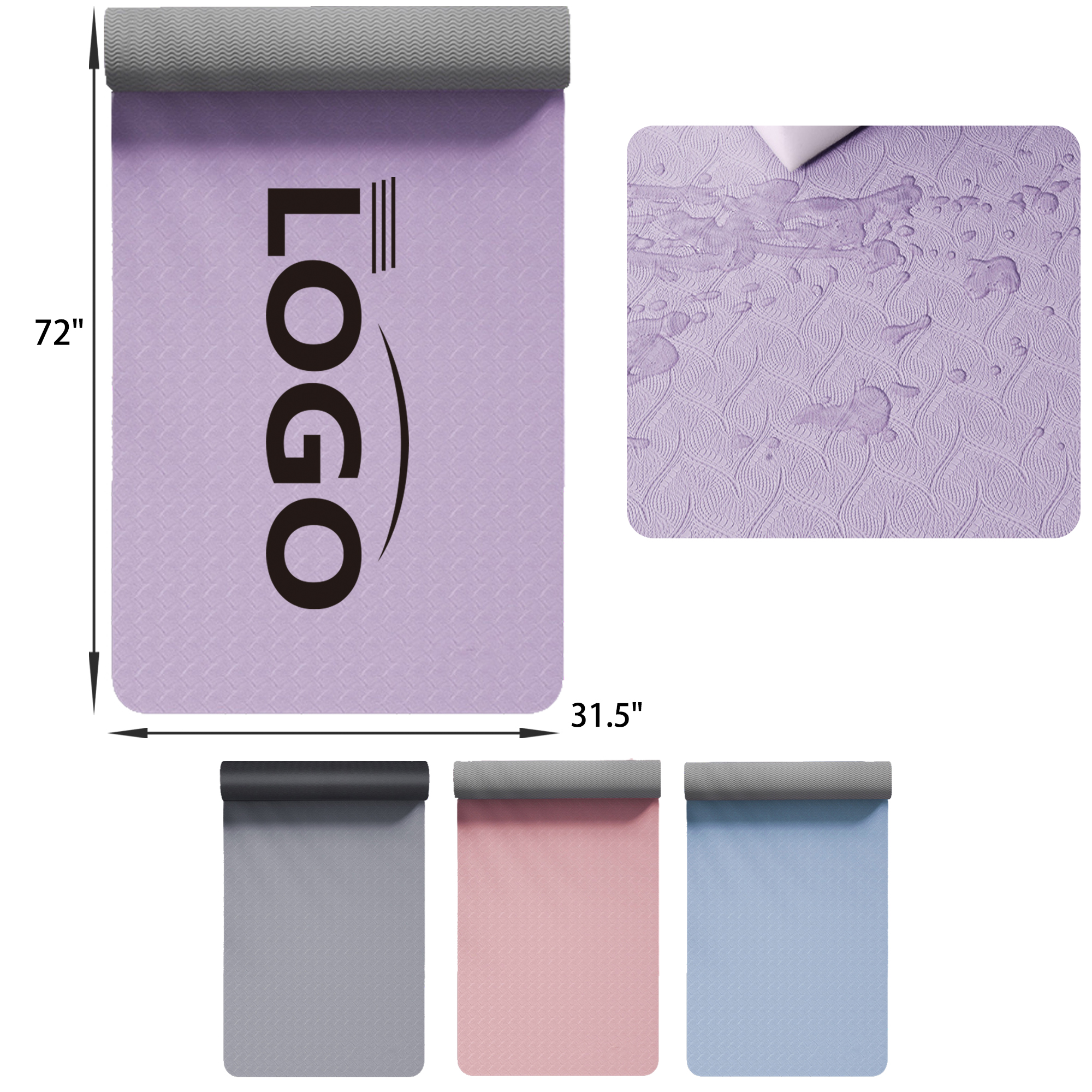 MOQ 30 PCS Lightweight 6MM TPE Yoga Mat 3