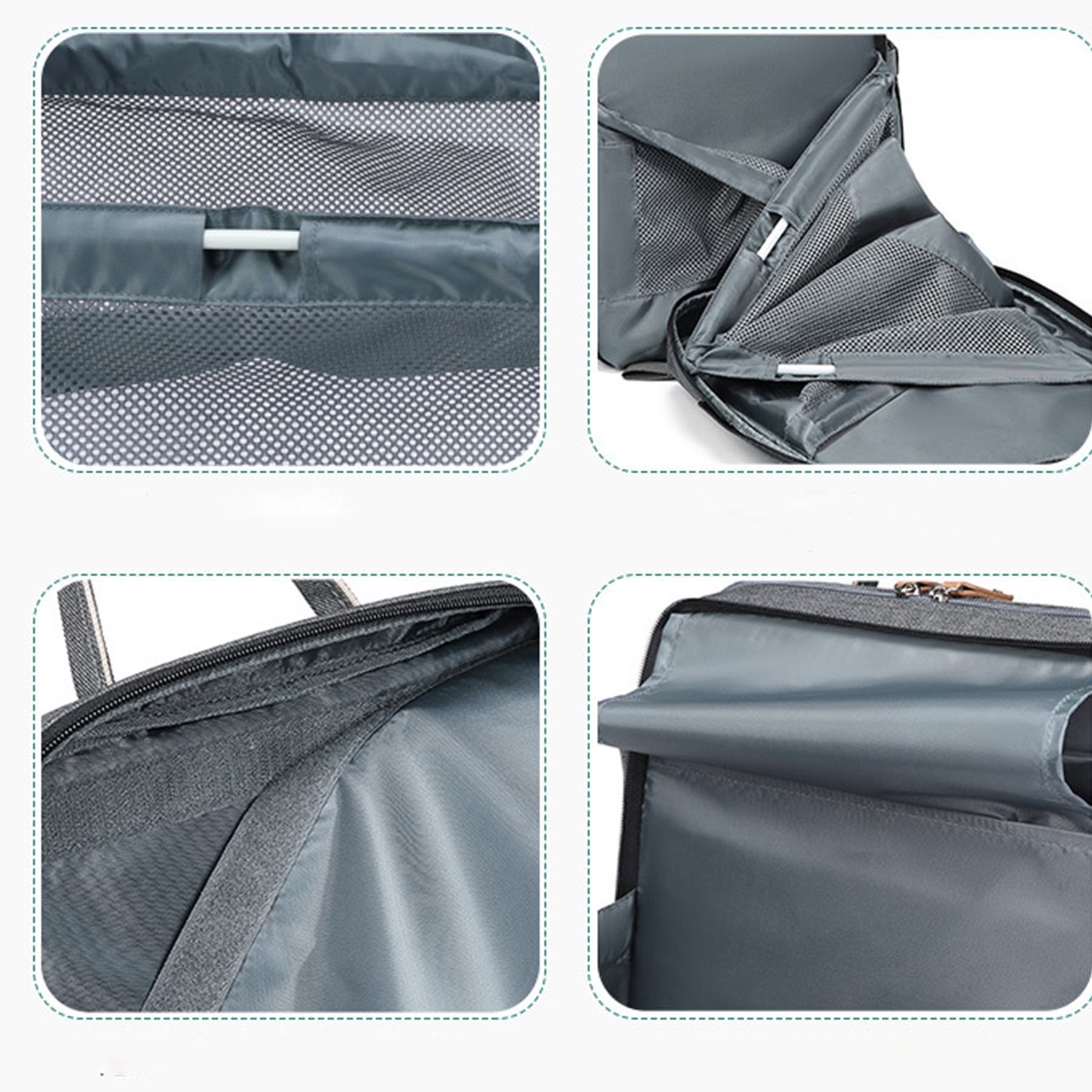 3 in 1 Diaper Bag Backpack with Bassinet Bed Mat Pad 12
