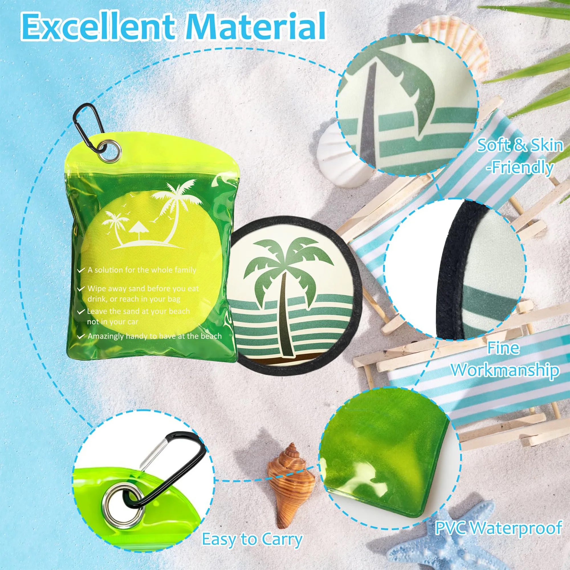 Beach Sand Remover Bag with Carabiner 19