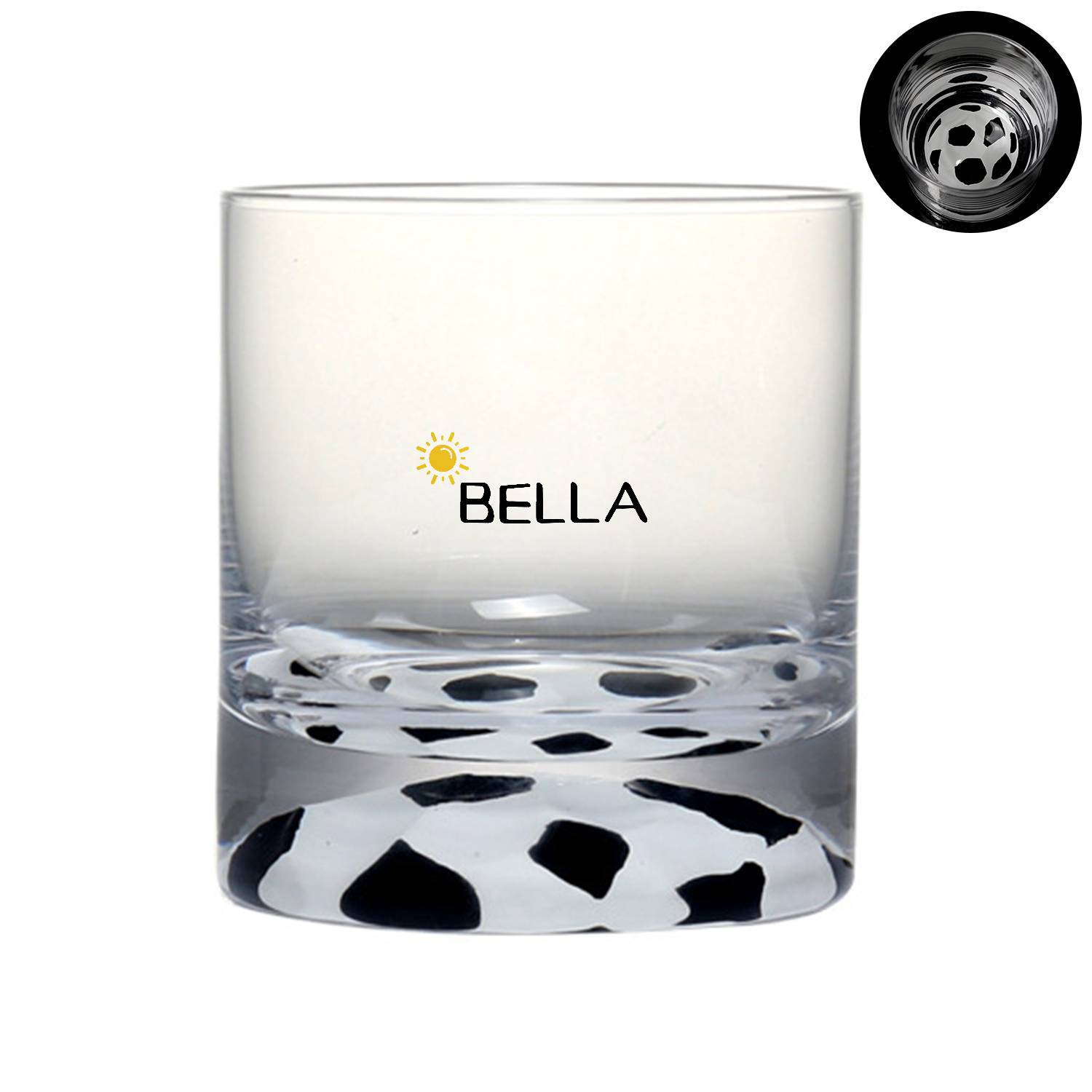 Glass Soccer Cow Spot Cup 2