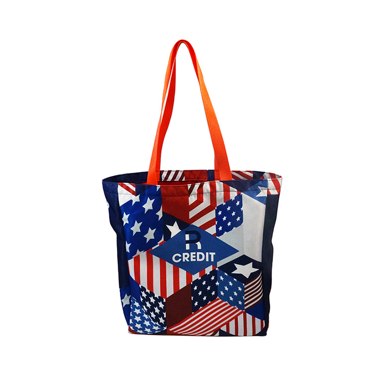 Colored Liner Medium Full Side Gusset Tote (16"H x 14"W x 5"D), custom tote bag with logo imprint 4