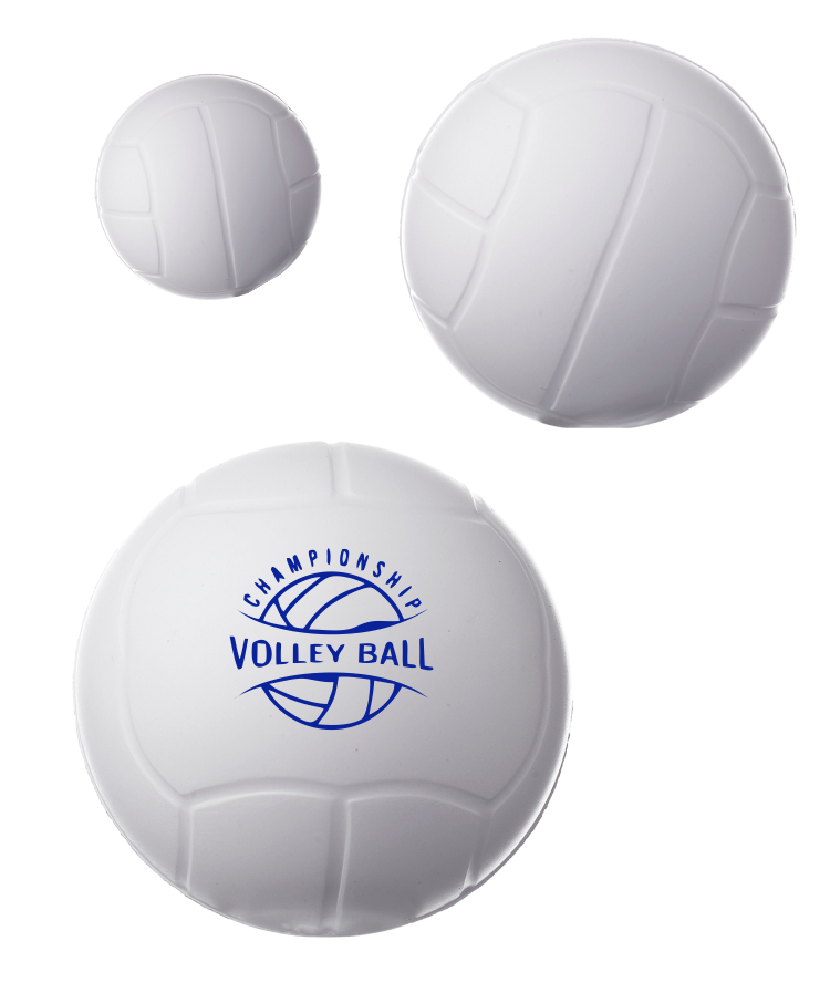 Union Printed - Volley Ball Shaped Stress Balls with 1-Color Logo 1