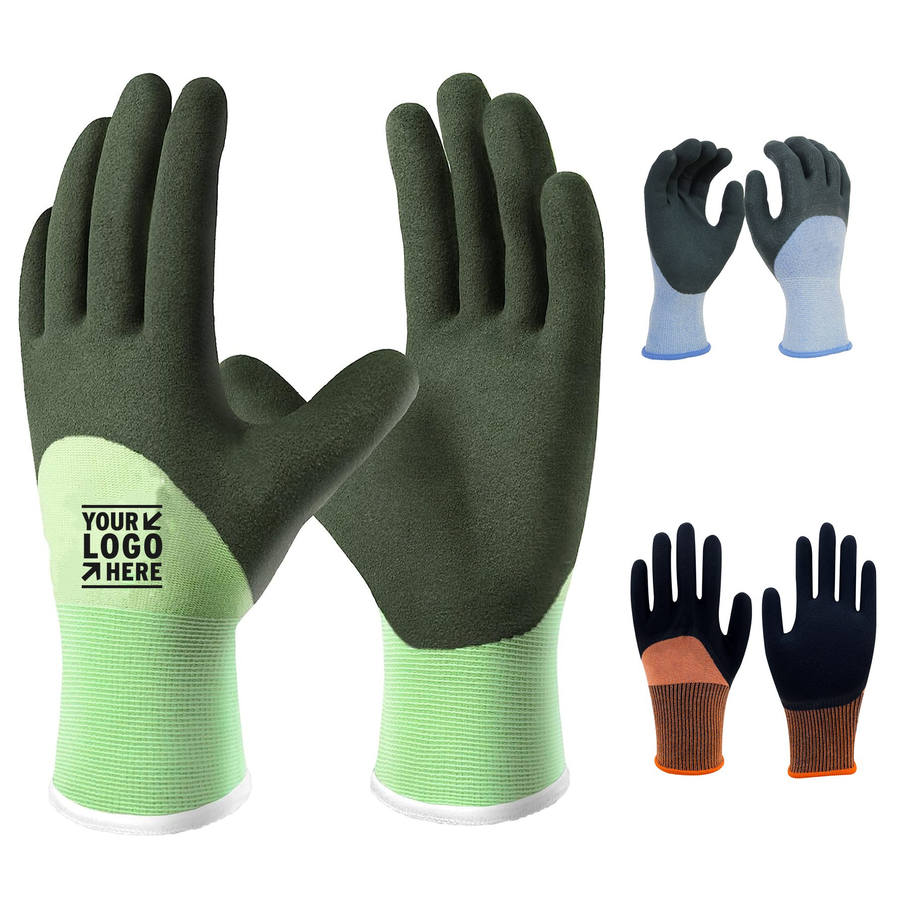 Recycled Polyester Garden Gloves with Rubber Coated 2