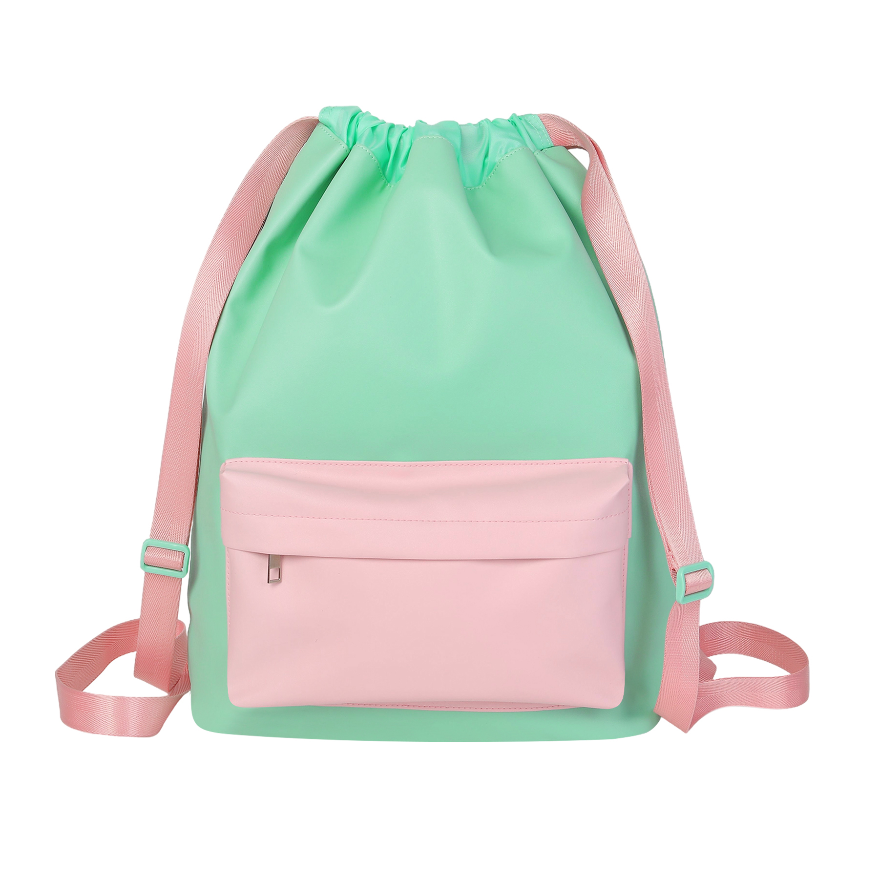 Functional Leather Drawstring Backpack 7