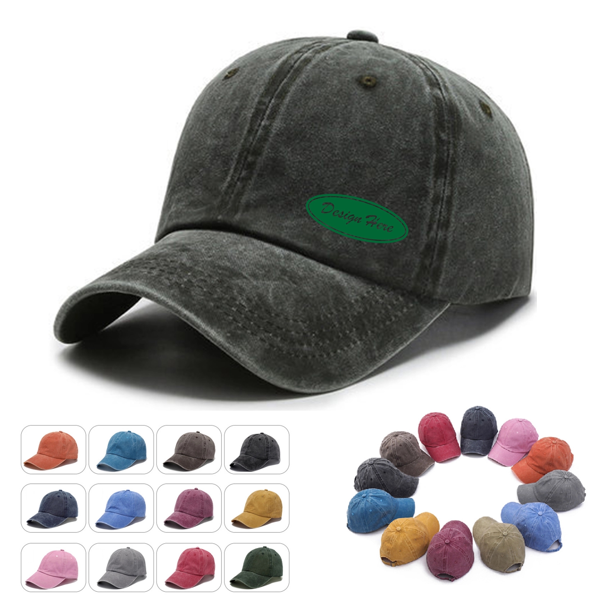 Vintage Cotton Washed Adjustable Baseball Caps 10