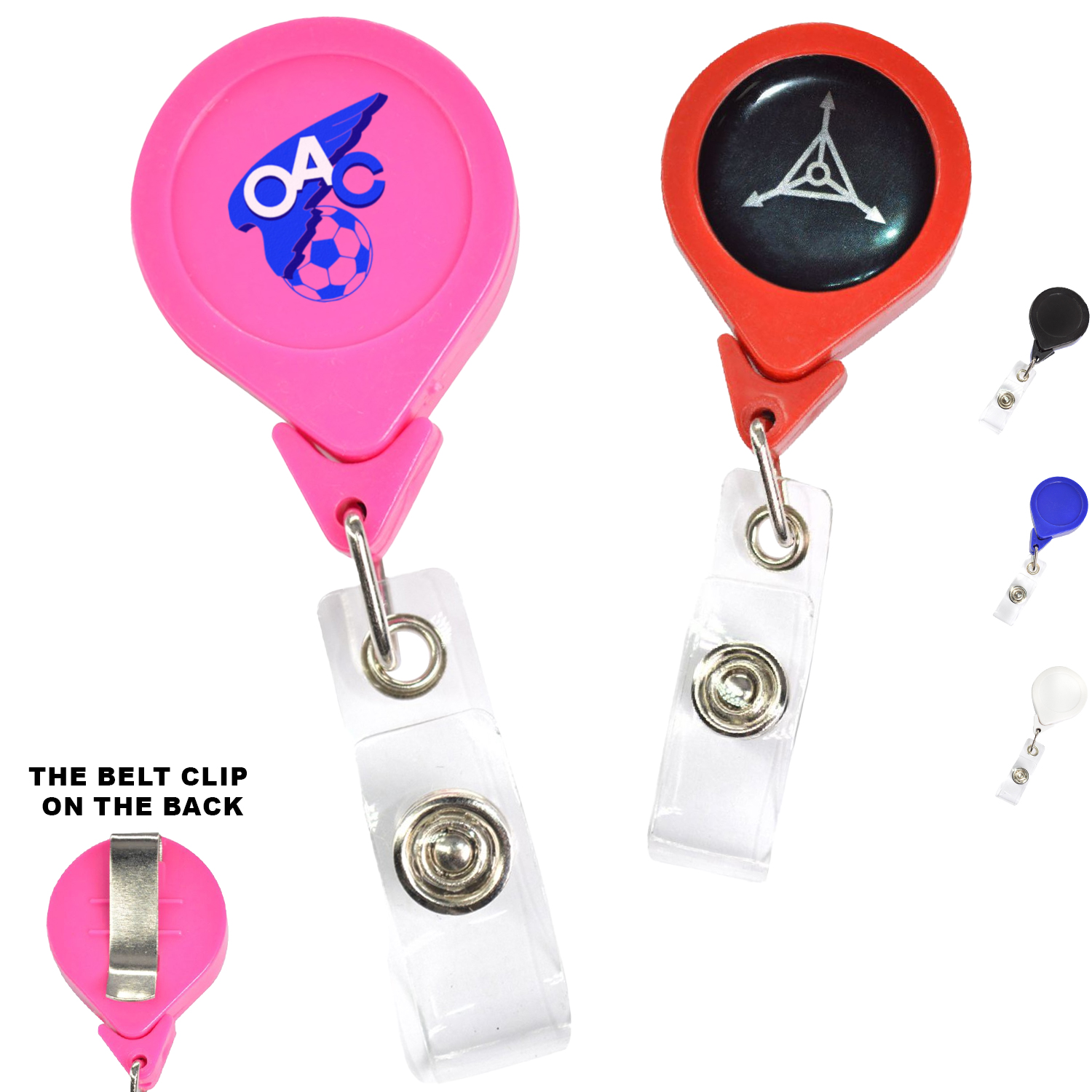 No-Twist Retractable Round Badge Reel w/ Belt Clip 1