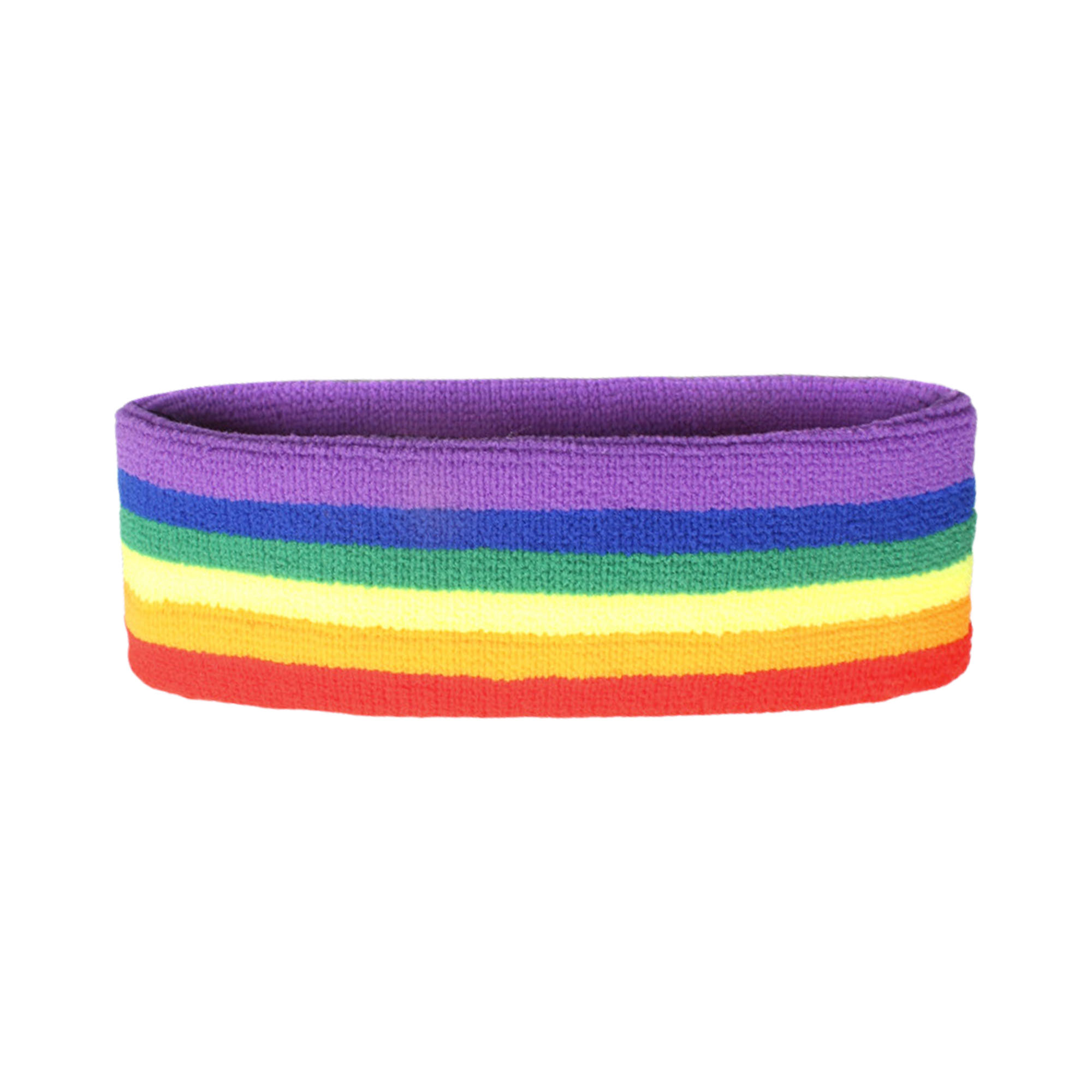 Rainbow Wristband Headband High Elasticity Sweat Absorbent Sports Running Basketball Hairband Sweat, custom athletic wear with logo imprint 2