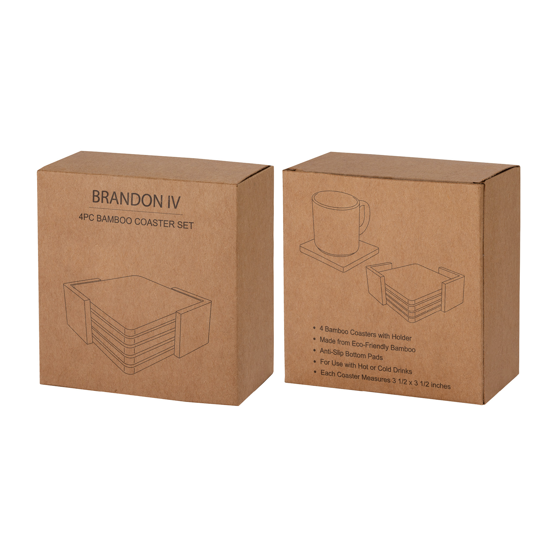 Brandon IV 4-Piece Bamboo Coaster Set 15