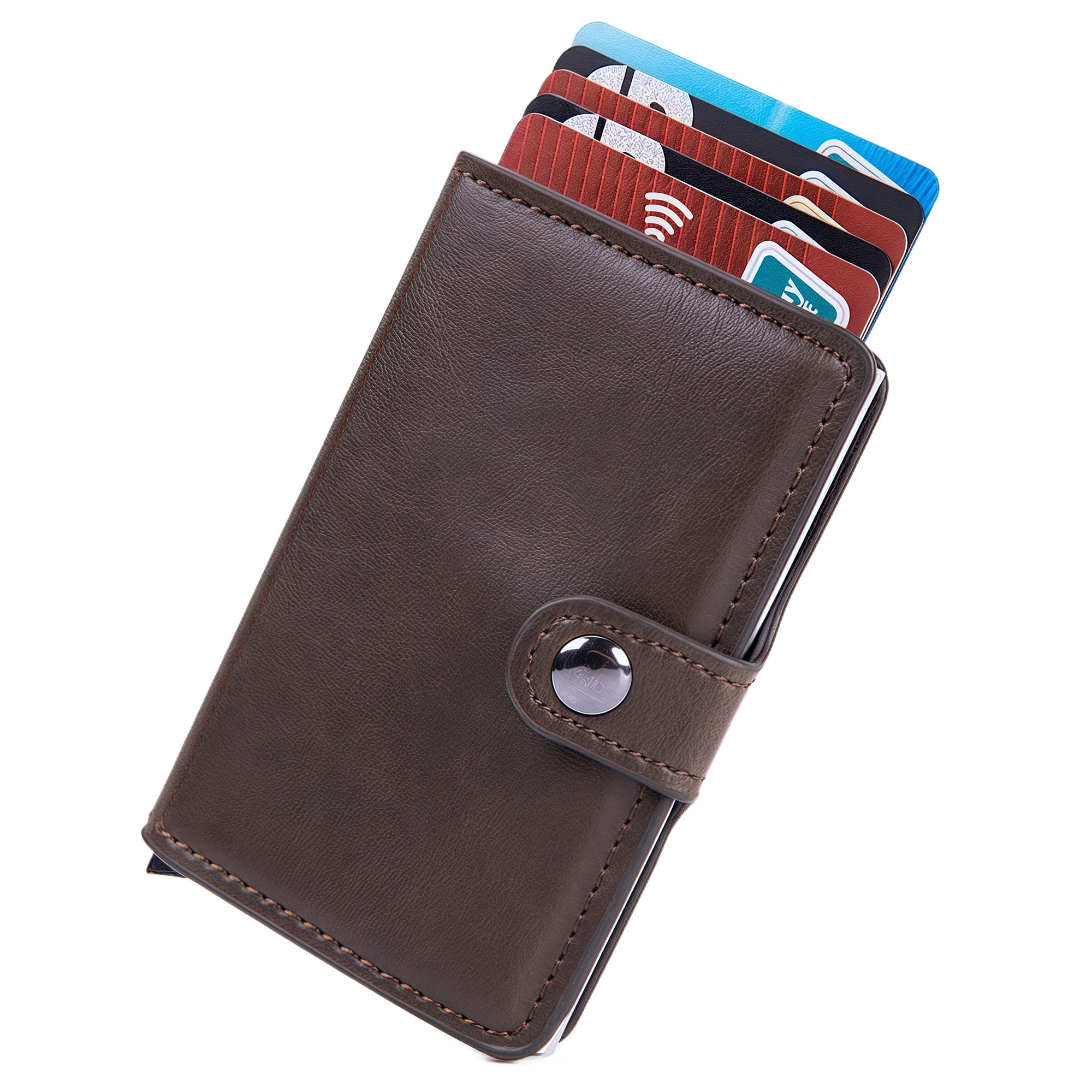 Anti-Magnetic RFID Blocking Card Holder with Auto Ejection 3