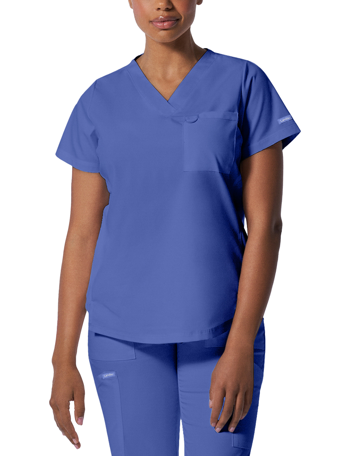 Landau - ProFlex - Women's Two-Pocket Back Princess Seamed V-Neck Top 41