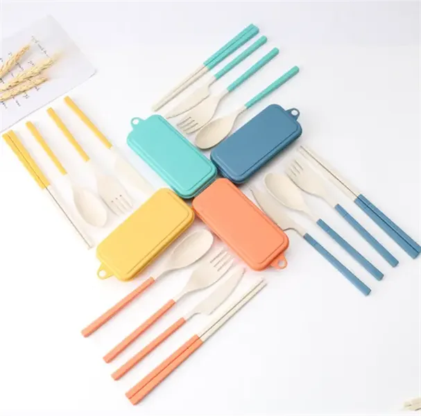 Foldable Wheat Straw Cutlery Set 2