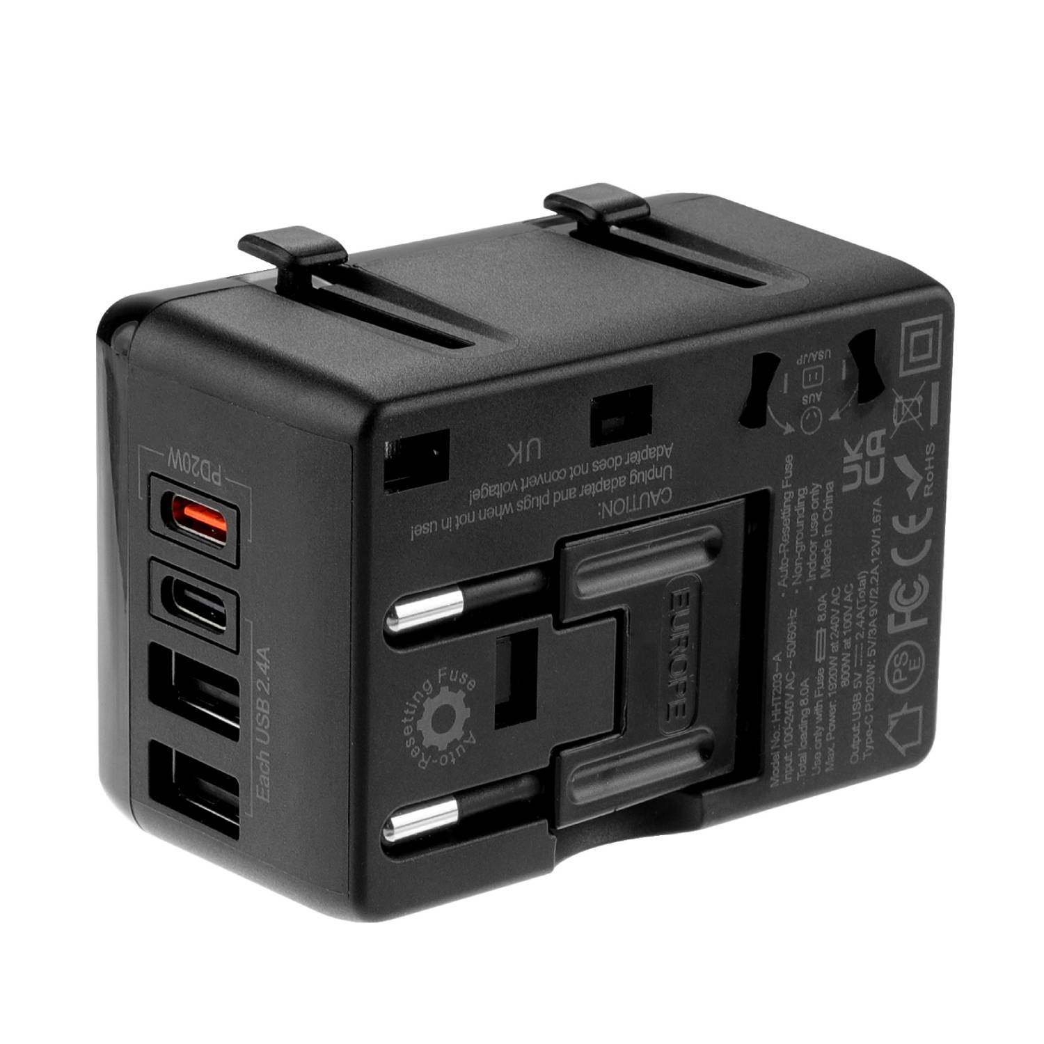 2 USB A 2 Type C PD20W Universal Travel Adapter 2