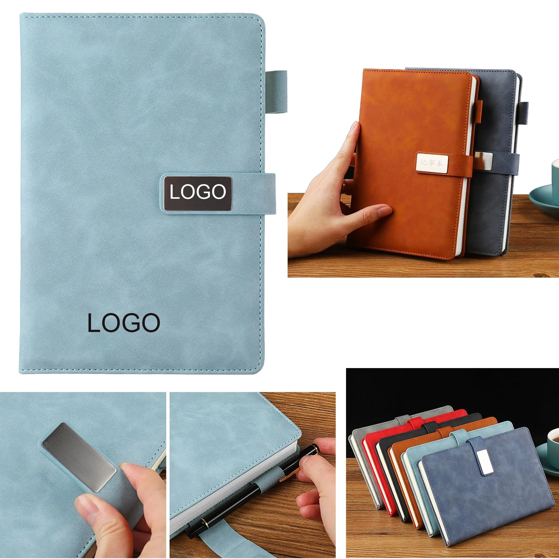 A5 Business Office Leather Magnetic Buckle Notepad 2
