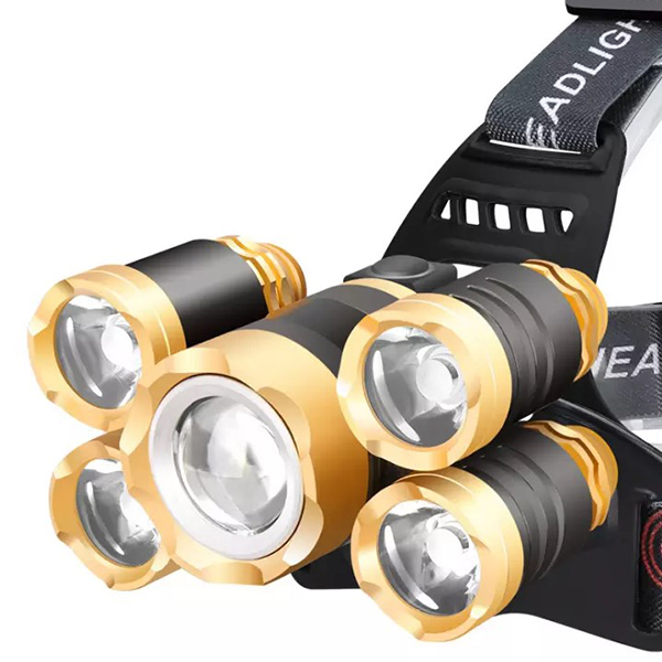 High quality 5 LED Rechargeable Headlamps Torch Light 3