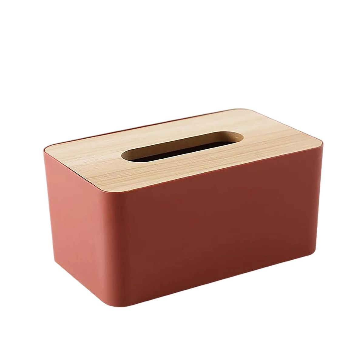 Wood and Plastic Tissue Holder for Home or Office 6